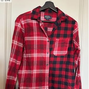 Ladies Pendleton Wool Red/Black Check Button up Shirt